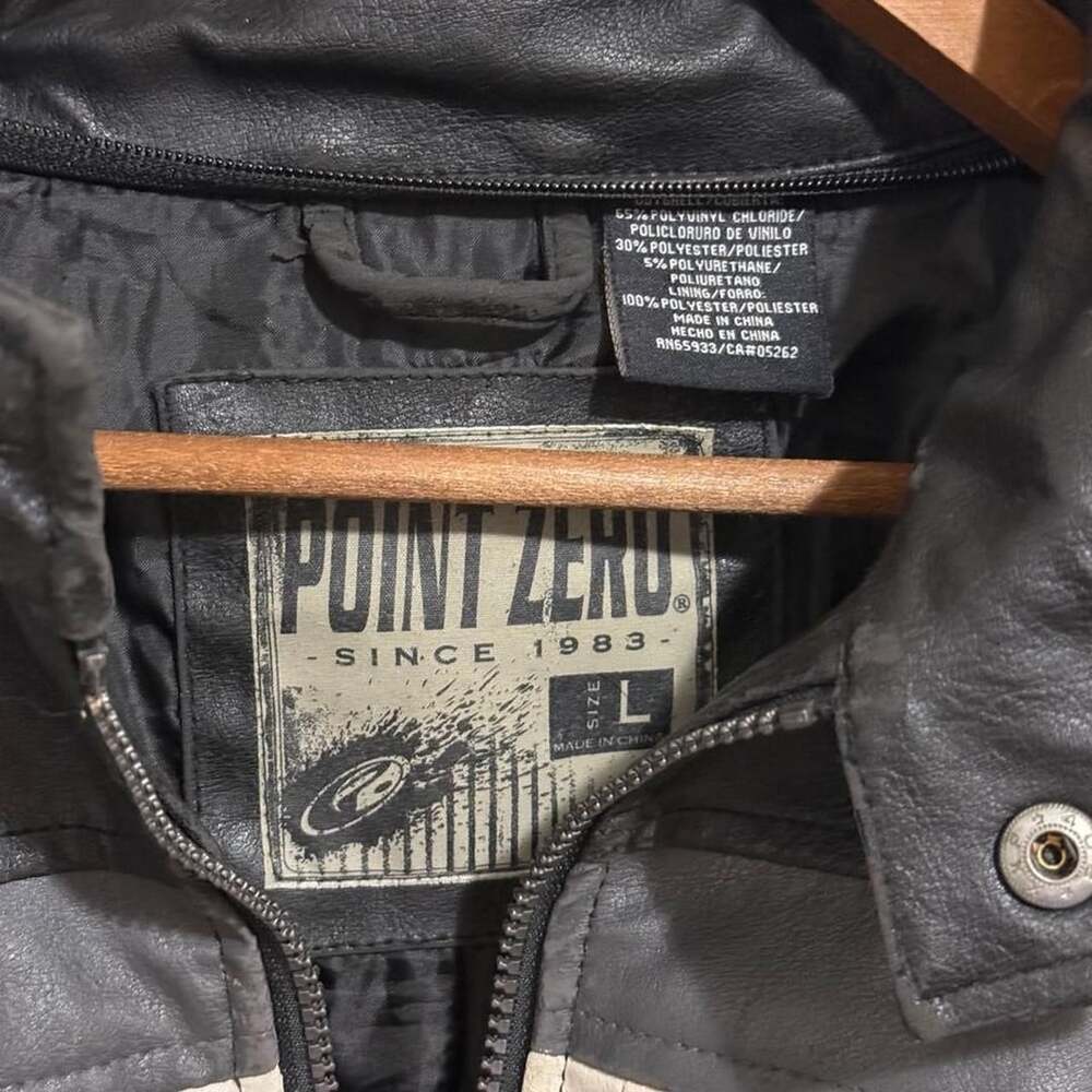 Point Zero Faux Leather Racing Jacket - Picture 4 of 6